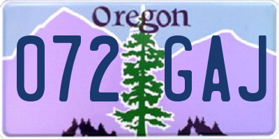OR license plate 072GAJ
