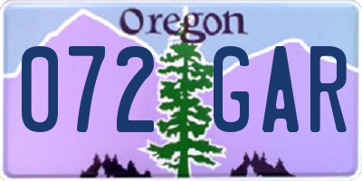 OR license plate 072GAR