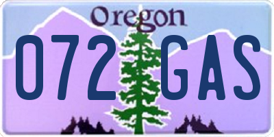 OR license plate 072GAS