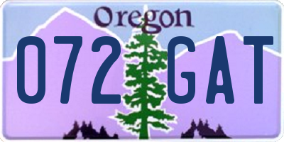 OR license plate 072GAT
