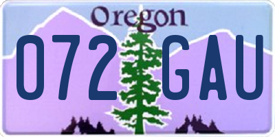 OR license plate 072GAU