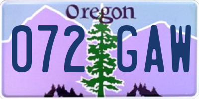 OR license plate 072GAW