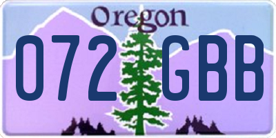 OR license plate 072GBB