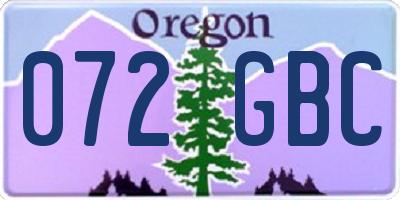 OR license plate 072GBC