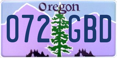 OR license plate 072GBD