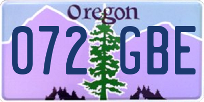 OR license plate 072GBE