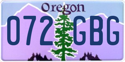OR license plate 072GBG