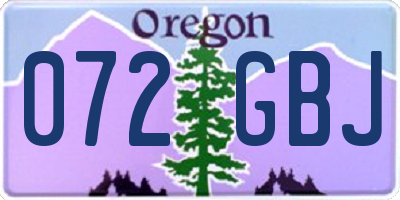 OR license plate 072GBJ