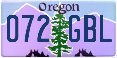 OR license plate 072GBL