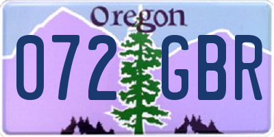 OR license plate 072GBR