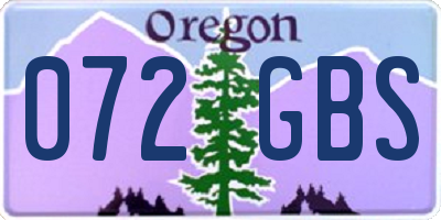 OR license plate 072GBS