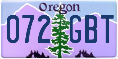 OR license plate 072GBT