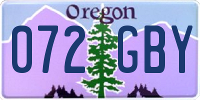 OR license plate 072GBY