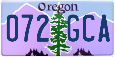 OR license plate 072GCA