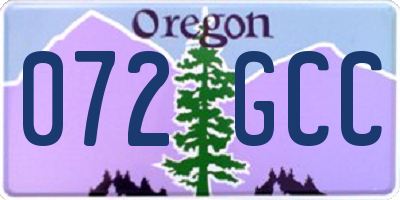 OR license plate 072GCC