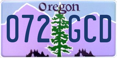 OR license plate 072GCD
