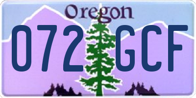 OR license plate 072GCF