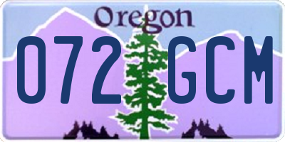 OR license plate 072GCM