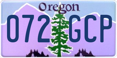 OR license plate 072GCP