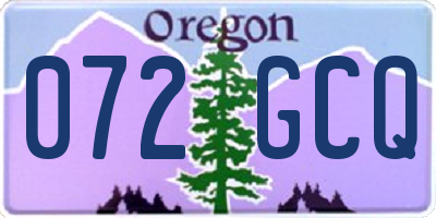 OR license plate 072GCQ