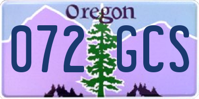 OR license plate 072GCS
