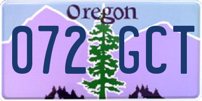 OR license plate 072GCT