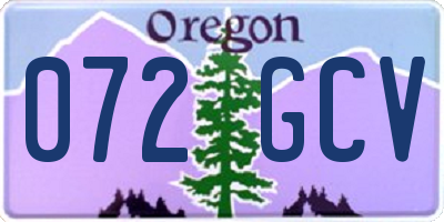 OR license plate 072GCV