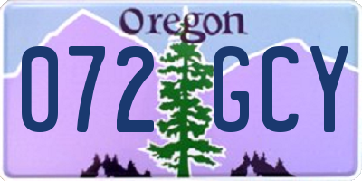 OR license plate 072GCY