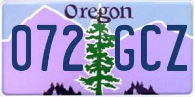 OR license plate 072GCZ