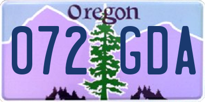 OR license plate 072GDA
