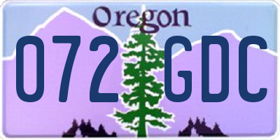 OR license plate 072GDC