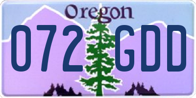 OR license plate 072GDD