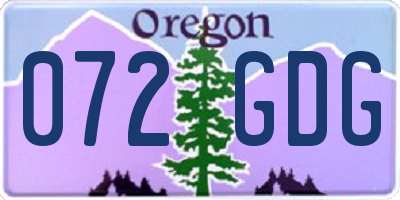 OR license plate 072GDG
