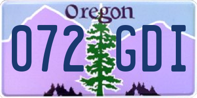OR license plate 072GDI