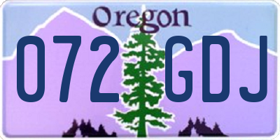 OR license plate 072GDJ