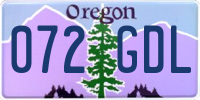 OR license plate 072GDL