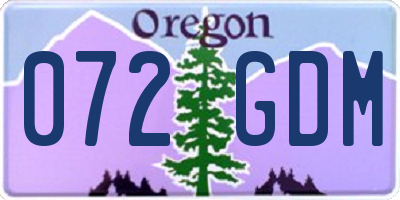 OR license plate 072GDM