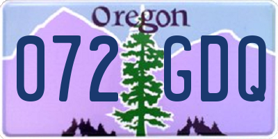 OR license plate 072GDQ