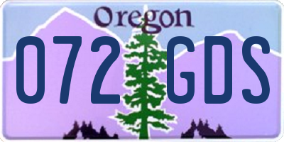 OR license plate 072GDS