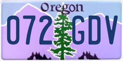OR license plate 072GDV