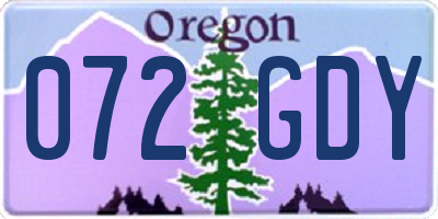 OR license plate 072GDY