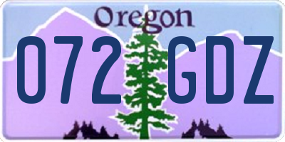 OR license plate 072GDZ
