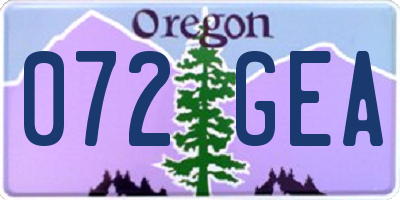 OR license plate 072GEA