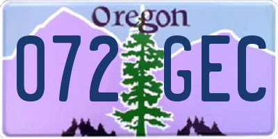 OR license plate 072GEC