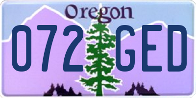 OR license plate 072GED