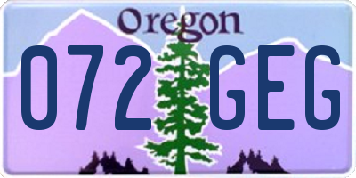 OR license plate 072GEG