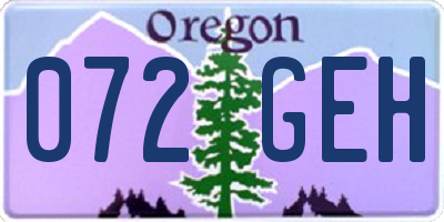 OR license plate 072GEH