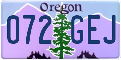OR license plate 072GEJ