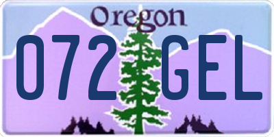 OR license plate 072GEL