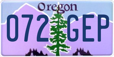 OR license plate 072GEP